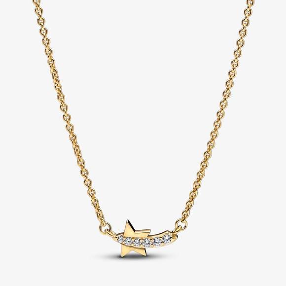 NEW PANDORA shooting star pavé collier necklace in gold - Picture 2 of 2